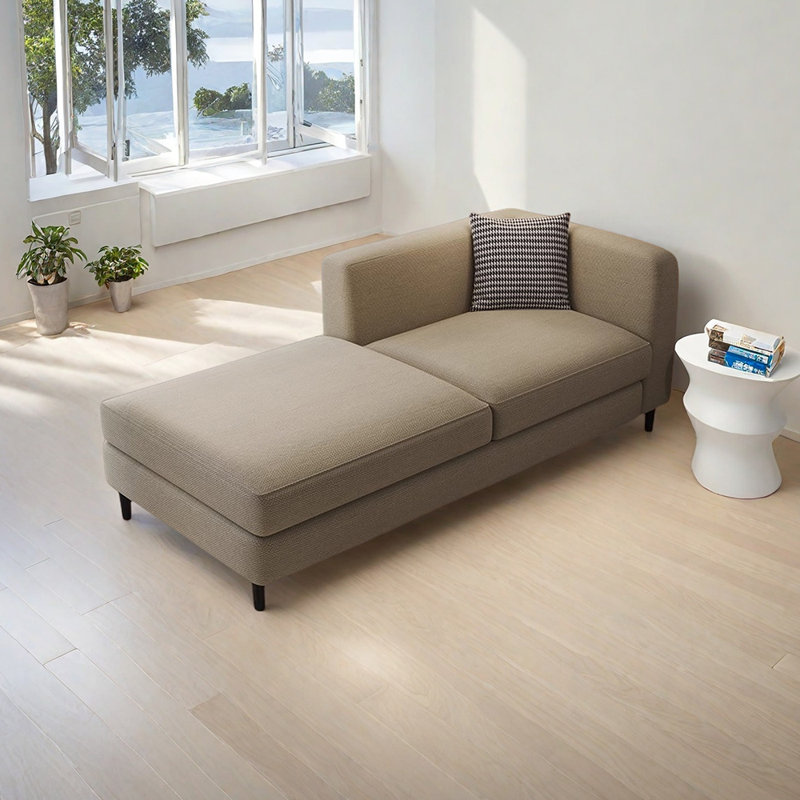Chaise longue Minimalist Elegant, Orienté à droite, Kaki