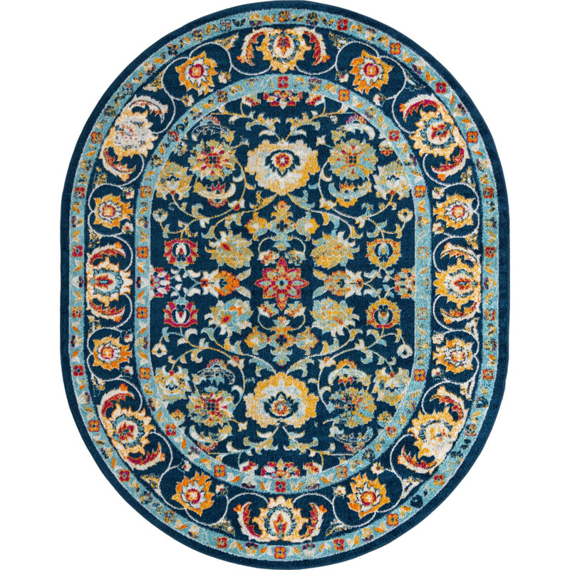Arenas Floral Indoor Rug, Oval 7'10" x 10'
