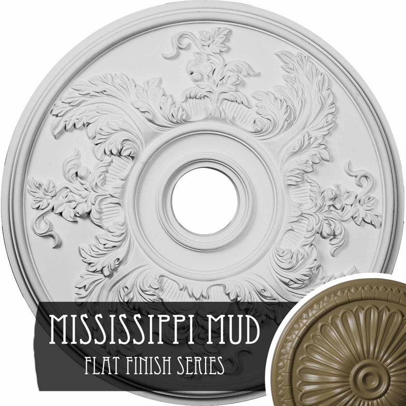 Hand-Painted Mississippi Mud Acanthus Twist Ceiling Medallion