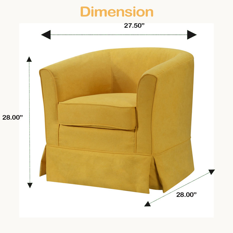 Fauteuil demi-tonneau 28 po, Jaune