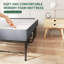 Lit pliant 75 po x 38 po avec tête de lit réglable, lit escamotable en mousse à mémoire de forme de 5 po pour les personnes de grande taille, lit d'invité portable robuste sur roulettes, lit simple à assembler facilement