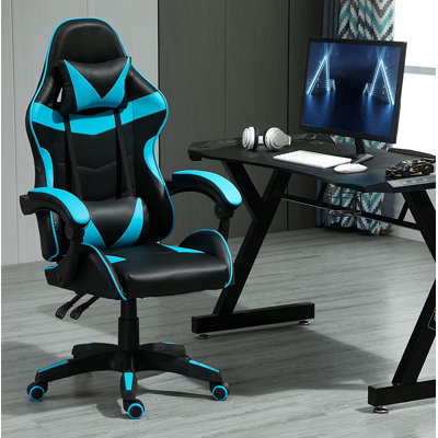 Inbox Zero Adjustable Reclining Ergonomic Faux Leather Swiveling PC & Racing Game Chair