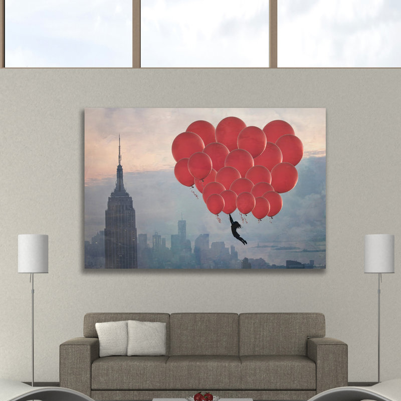 Empire Ballon Girl by Ashley Davis - Wrapped Canvas Print, 81 cm H x 122 cm W x 4 cm D