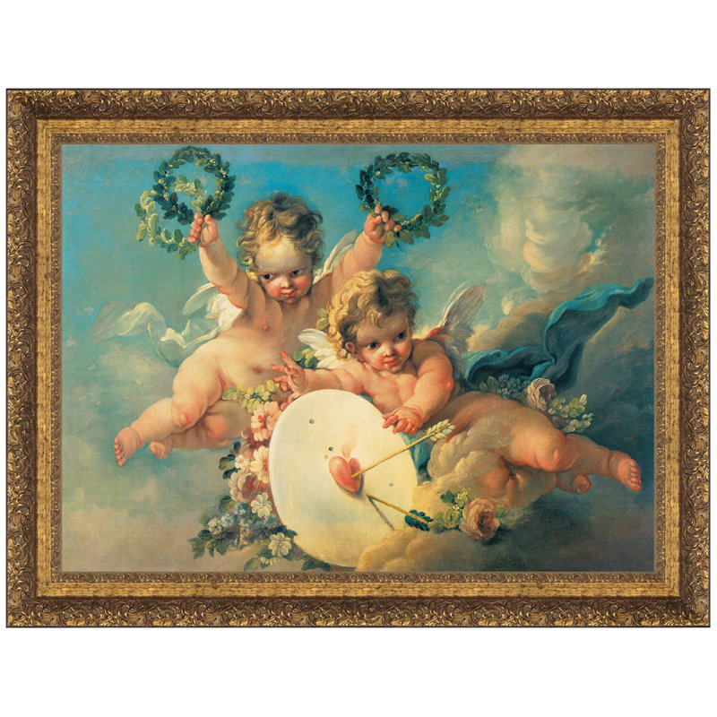 " La Cible D'Amour, 1758 " by Francois Boucher, 21" H x 27" W x 1.125" D