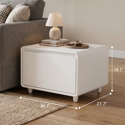Refrigerated End Table with Cooling Drawer, Built-In Outlet and Hidden Storage
