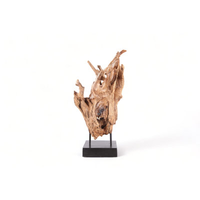 Table Top Organic Teak Sculpture- 38" Inch Tall