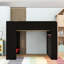 Lit mezzanine double en bois avec bureau intégré, rangement et éclairage RVB-871686533