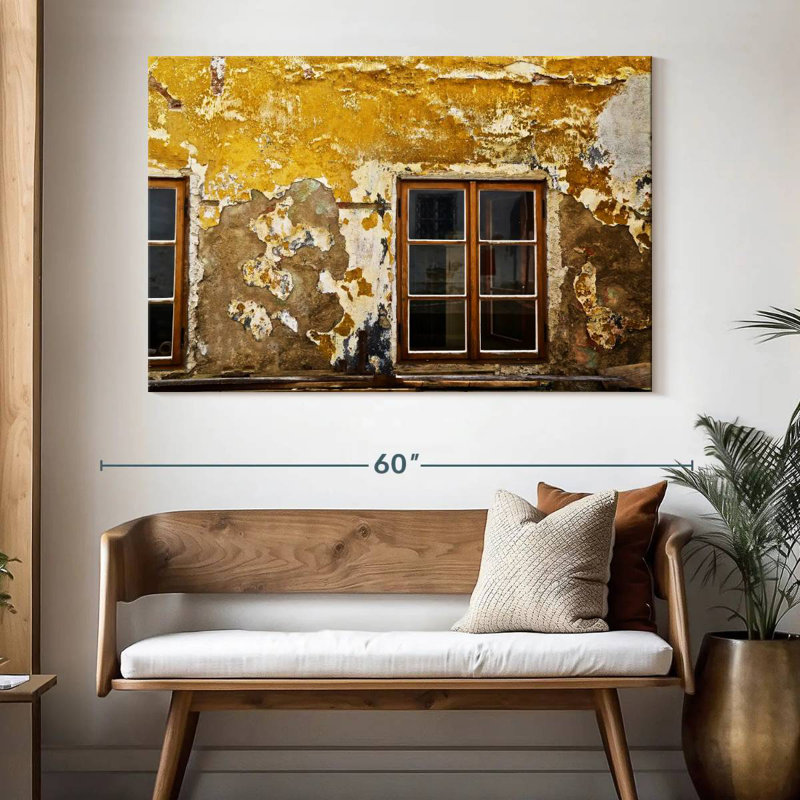 Lilie Window Yellow Cracked Wall
