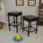 Elegant Black 24-Inch Counter Stool with Barley Twist Legs-340994549