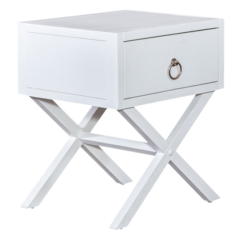 Table de bout avec rangement Ballentine, Blanc