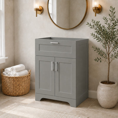 Meuble-lavabo de salle de bain 24 po seulement, lavabo non inclus - Gris