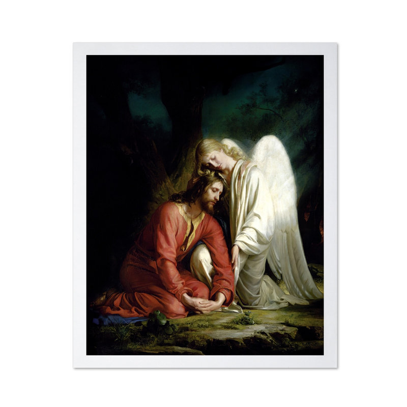 Jésus-Christ dans le jardin de Gethsémani, Affiche, Encadrement blanc, H 16 po x l 20 po
