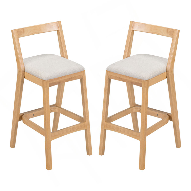 Ensemble de 2 tabourets de bar Jasper, Naturel