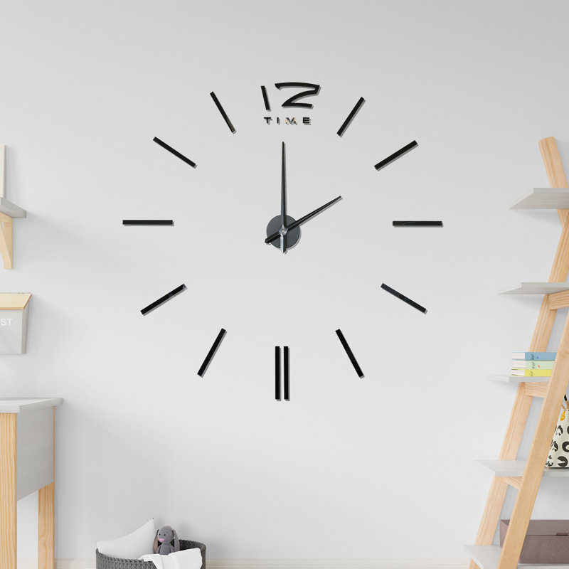 Valatie 3D Giant Vinyl Wall Clock - 130cm, Black