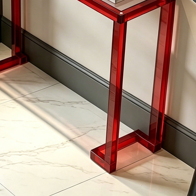 Entrée rouge en acrylique transparent, 31.50" H x 39.37" W x 11.81" D