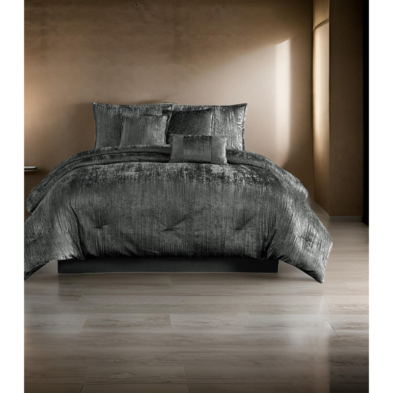 Riverbrook Home Turin Rosé, Édredon de très grande taille et 6 pièces suppl, Gris
