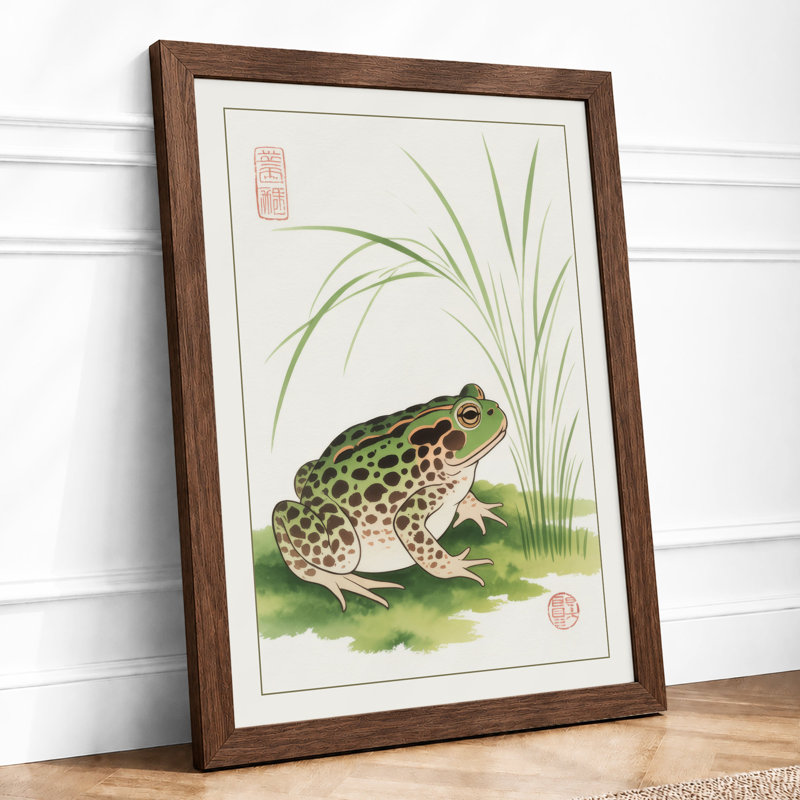 Toad Among Grasses Japandi - Print, Walnut, A1 - 84.1 x 59.4 cm