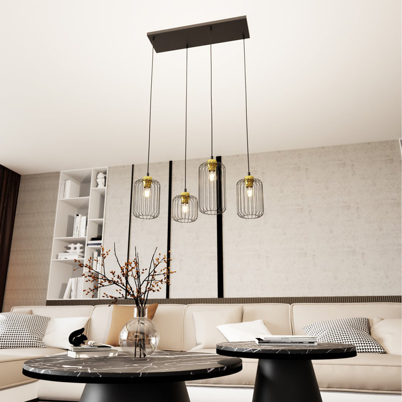 Aginah 4 - Light Pendant, Matte Black/Gold