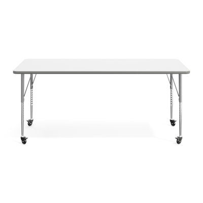 Commercial Adjustable Height Rectangular Activity Table with Locking Casters
