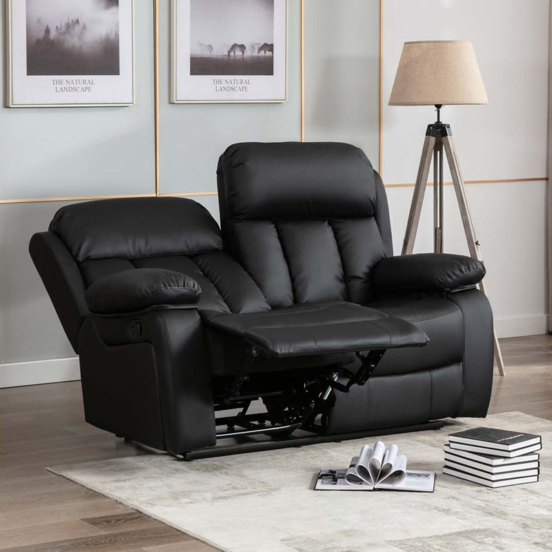 Deneka 2 Seater Linen Reclining Sofa, Brown