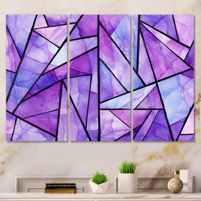 Mauve et bleu - art mural géométrique