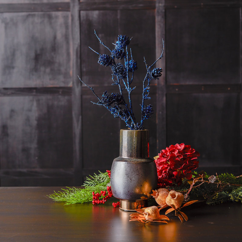 Arrangement, 39" H x 5" W x 8" D, Blue/Silver