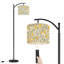 Lampe sur pied à arc avec abat-jour réglable Botanical Summer Tree
