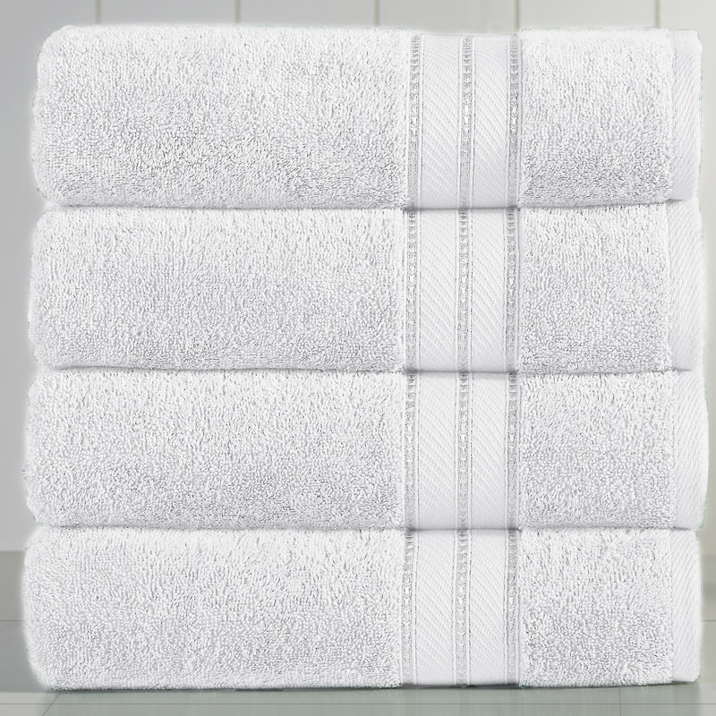 White Cotton SpunLoft Bath Towel Set, 4-Pack