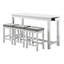 Ensemble de salle à manger à hauteur de comptoir avec charge intégrée, table en bois blanc classique et 3 tabourets gris