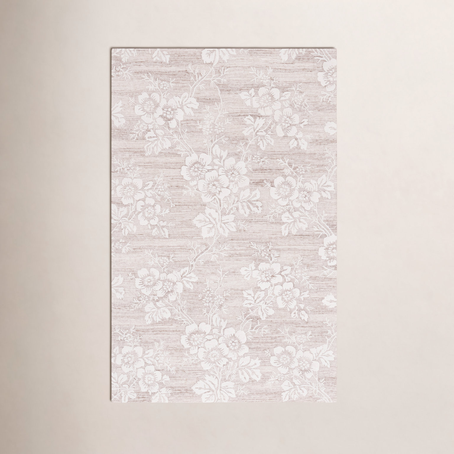 Hand-Tufted Wool Floral Rug, Rectangle 5' x 8'
