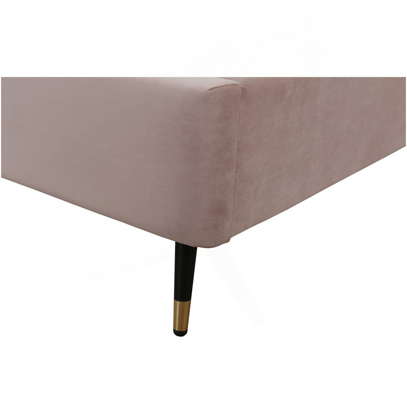 Lit double en velours Crosby, Lit double, Rosé