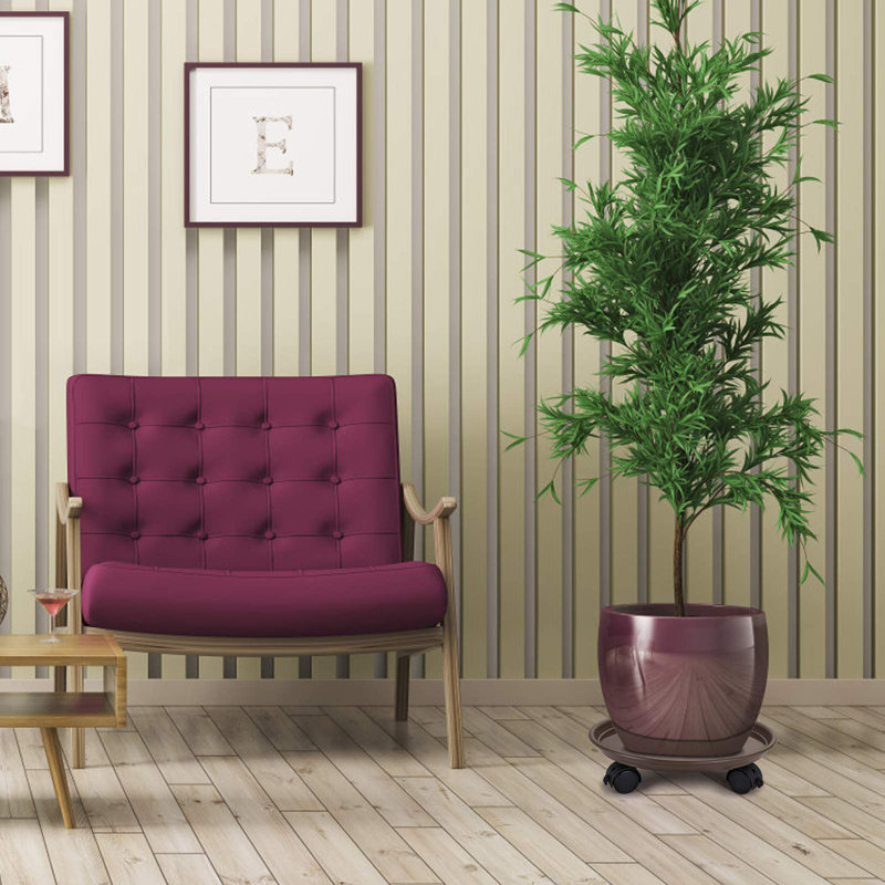 Support de plante rond 3 pièces, Brun