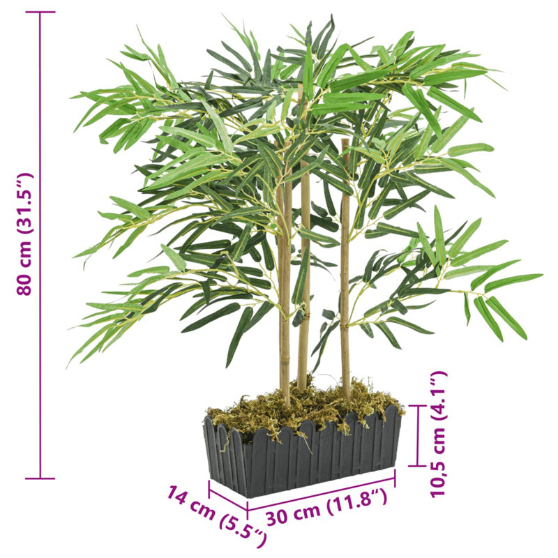 Faux Bamboo Tree in Pot, 80 cm H