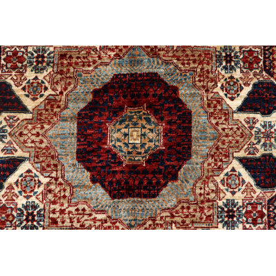 Hand-Knotted High-Quality Red/Blue/Beige Area Rug