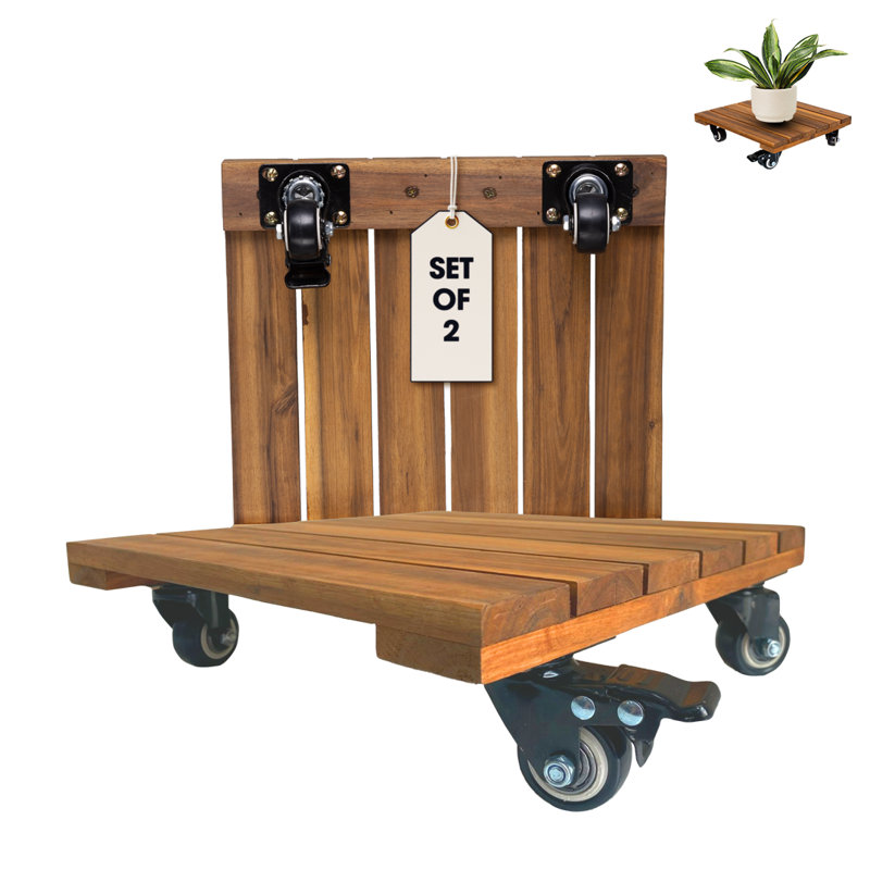 Picola Square Caddy Plant Stand, H 3,14 po x l 14 po x P 14 po