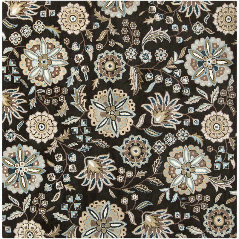 Elsberry Wool Floral Indoor Rug, Square 8' x 8'