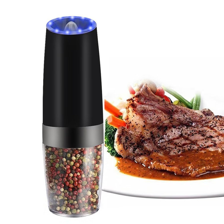 Gravity Salt and Pepper Shakers Set, Salt and Pepper Shakers Set, Stainless  Steel, Magnetic Base, One Hand Operated, Closable Lid with Magnetic