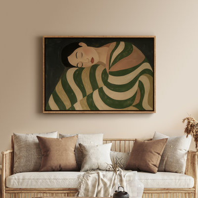 Framed Canvas Wall Art - Vintage Abstract Wall Prints for Bedroom - 24"x36"