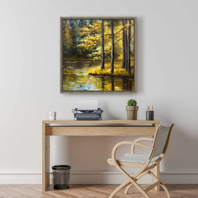 Blue Landscapes Bedroom Canvas | Fall Landscape by the Water
