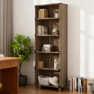 Bibliothèque et bibliothèque Farmhouse, 23,6 po de largeur, bibliothèque ouverte à 5 niveaux, unité de rangement au sol, 71 po de hauteur pour la chambre à coucher, le salon et le bureau personnel