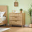 Commode 3 tiroirs 2 pièces avec façade texturée à vagues - Commode pour petits espaces-1356409160