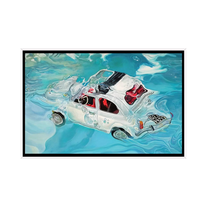 Positano by Marcello Petisci - Print on Canvas, 101.6 cm H x 66.04 cm W, White Framed