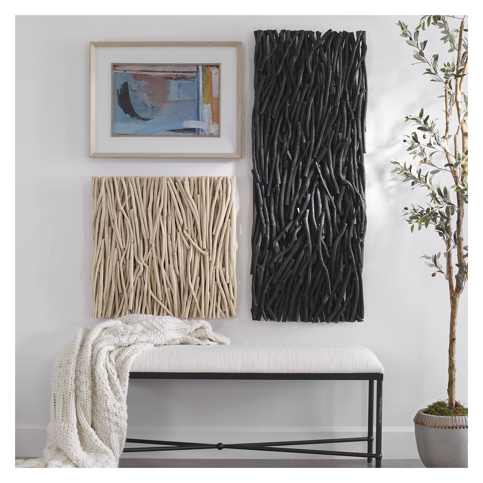 Solid Wood Wall Decor, Brown