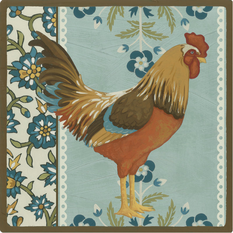 Cottage Rooster IV by June Erica Vess - Wrapped Canvas Print, 51cm H x 51cm W