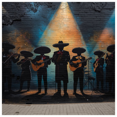 Couvre-lit matelassé Mariachi Band Mural