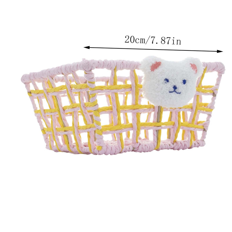 Panier de rangement en papier Panier tissé à la main, White