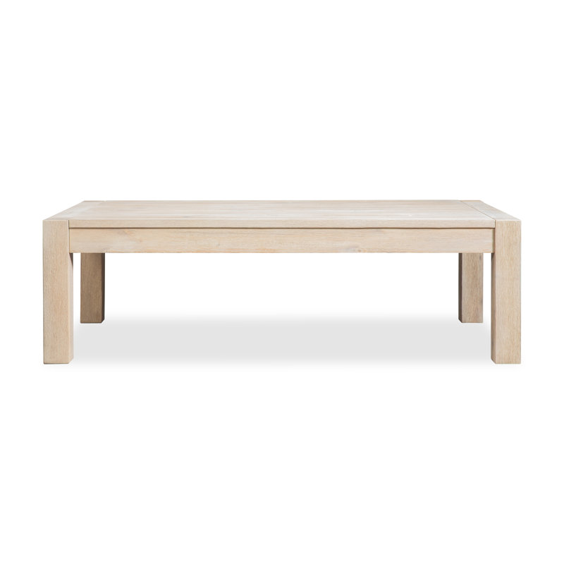 Table basse en bois d'eucalyptus brossé
