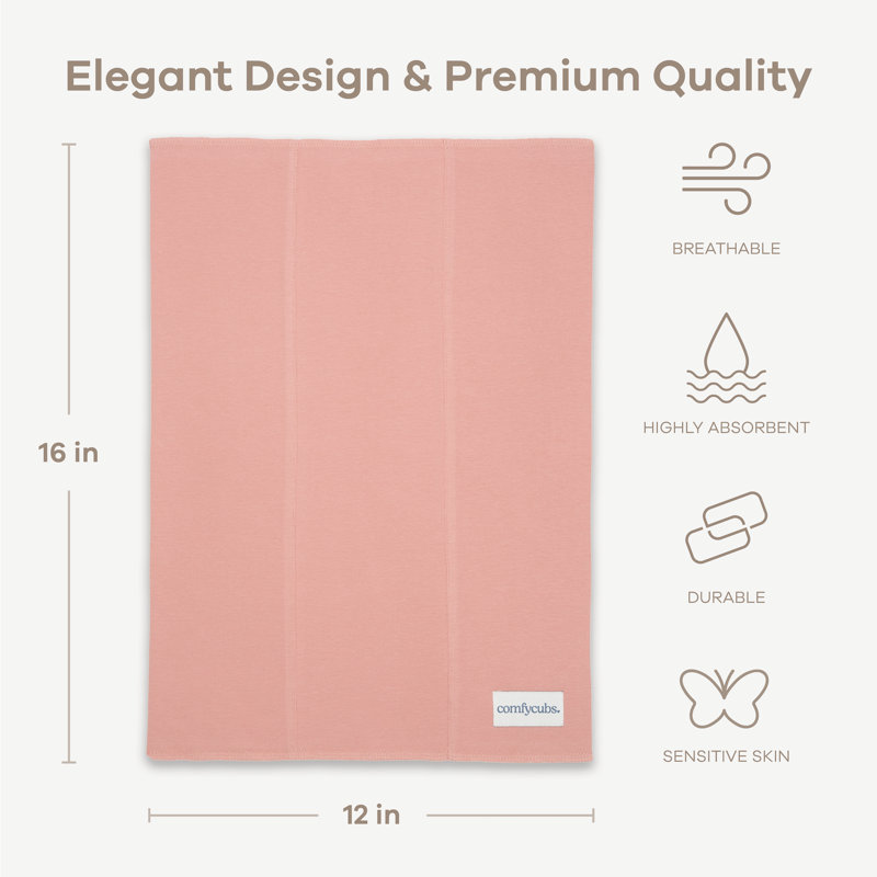 Cotton Burp Cloths 100% Cotton Bath Towels, Bold Blush