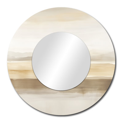 Neutral Horizon Layers II - miroir décoratif moderne, impression métallique