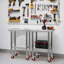 Table en acier inoxydable, table de préparation alimentaire de 24 po x 18 po avec roulettes, table de préparation de cuisine avec postes de travail réglables sous la tablette pour cuisine commerciale, restaurant, hôtel et garage, extérieur